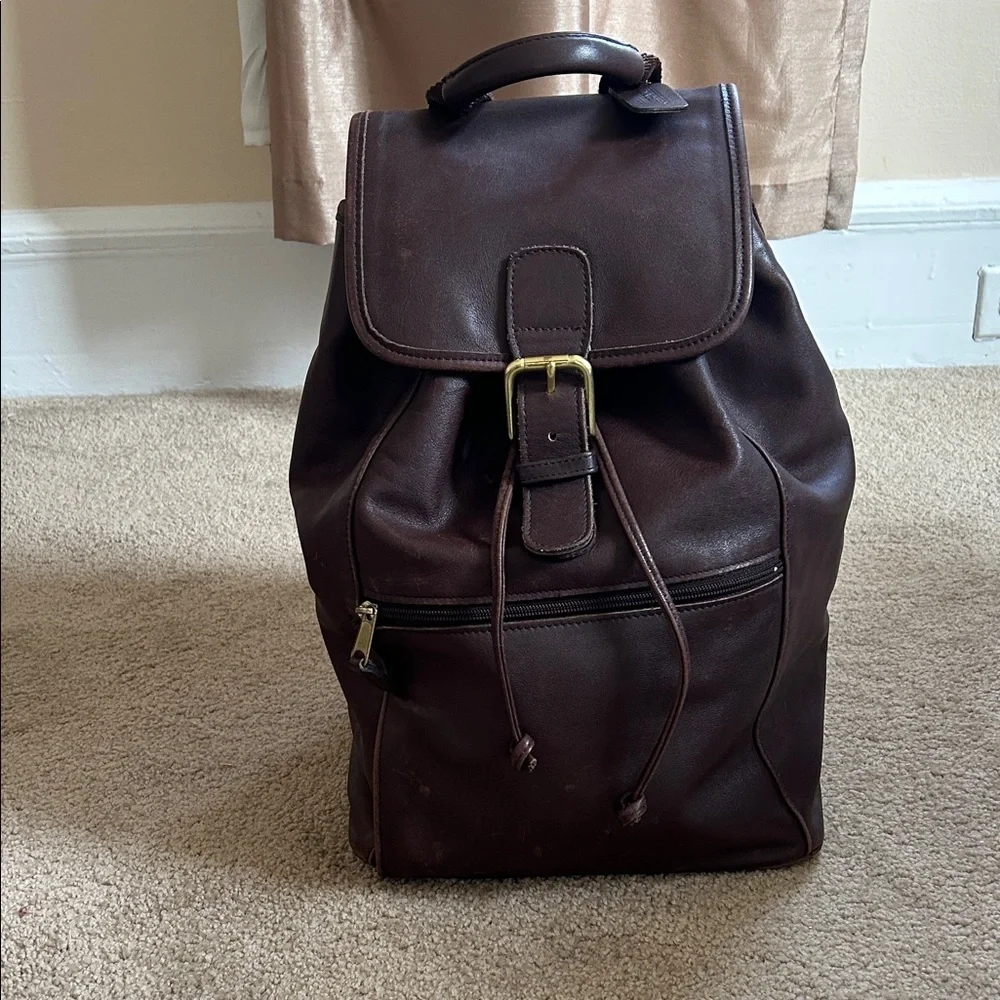 Coach Brown Leather Backpack - Picture 3 of 17